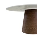 Ver imagem 2 de Mesa Cone Oval 160x90 Cm Tampo Laca Branca Base Imbuia Horizontal