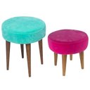Ver imagem 3 de Conjunto Banqueta Redonda 2 Peças Rosa/Azul Fullway