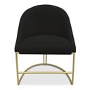 Ver imagem 4 de Kit 08 Cadeiras Poltrona de Jantar Bela Veludo Preto Base Metálica Industrial Dourado - Pallazio