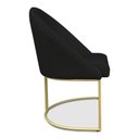 Ver imagem 5 de Kit 08 Cadeiras Poltrona de Jantar Bela Veludo Preto Base Metálica Industrial Dourado - Pallazio