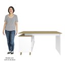 Ver imagem 7 de Mesa Escrivaninha em L Golden e Balcão 1 Porta 3 Gavetas Merano A06 Olmo/branco - Mpozenato