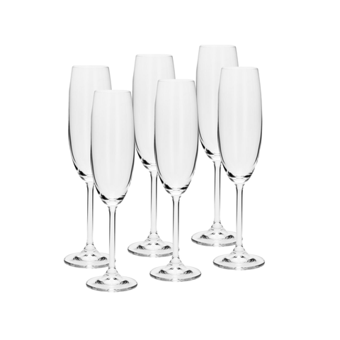 Cj 6 Taças de Cristal P/Champagne Gastro Colibri 220ml Bohemia