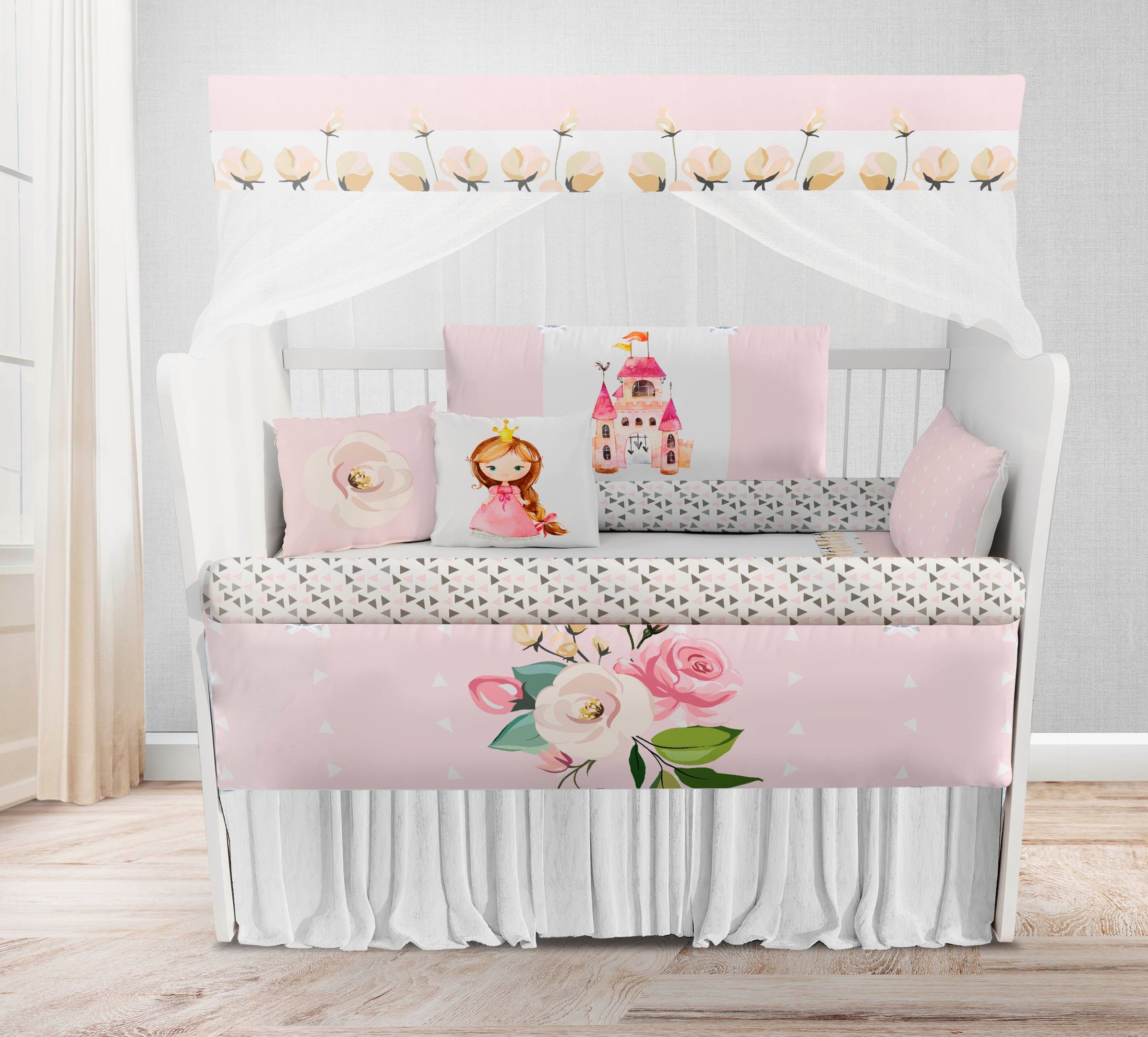 Kit Berço Enxoval de Bebê Menina Princesa Jardim | MadeiraMadeira