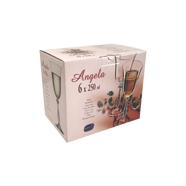 Jogo 6 Taças de Vinho Tinto Angela 250 ml Cristal Bohemia - 4