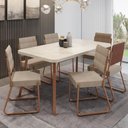 Ver imagem 2 de Conjunto Sala de Jantar 6 Cadeiras Almería Carraro Petra Areia Rosê