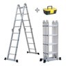 Escada 16 Degraus Articulada 4,70m de Alumínio 4x4 + Hand Box - 1