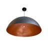 Kit 2 Pendente Onix Poptem Meia Esfera 60cm Preto e Cobre Lustre Aluminio Luminária Sala - 5