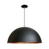 Kit 2 Pendente Onix Poptem Meia Esfera 60cm Preto e Cobre Lustre Aluminio Luminária Sala - 4