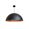 Kit 2 Pendente Onix Poptem Meia Esfera 60cm Preto e Cobre Lustre Aluminio Luminária Sala - 1
