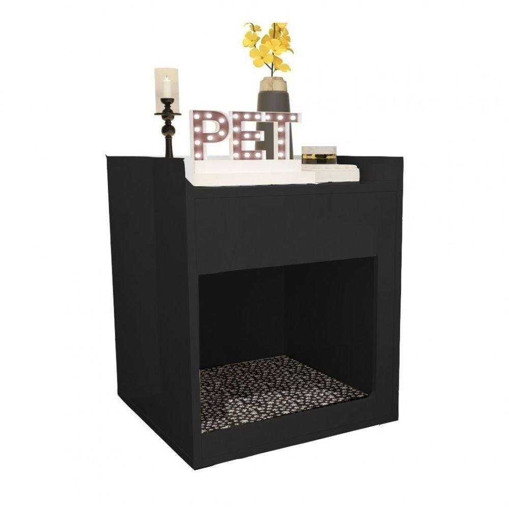 Mesa De Cabeceira/Cama Pet Preto Em Mdf - 1