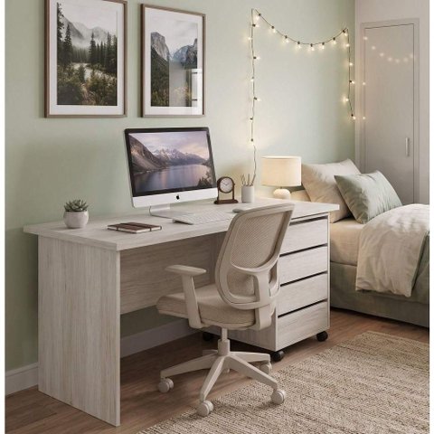Mesa de Escritório Retangular Mesa Notebook Diretor Moderno 4 Gavetas 150cm Amadeirado Móveis Ilan