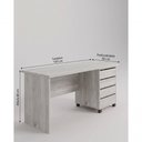 Ver imagem 4 de Mesa de Escritório Retangular Mesa Notebook Diretor Moderno 4 Gavetas 150cm Amadeirado Móveis Ilan