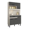 Kit Cozinha Magazin 90 5 Portas Bianco/Chumbo - Nicioli - 2