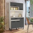 Ver imagem 1 de Kit Cozinha Magazin 90 5 Portas Bianco/Chumbo - Nicioli