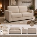 Ver imagem 4 de Sofá Namoradeira 3 Lugares 200cm Bege Linho Online Confort