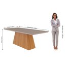 Ver imagem 4 de Conjunto: Mesa Sala Jantar Helena C/ Tampo Madeirado C/ Vidro 210x100 Cm e 8 Cadeiras Clarice