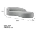 Ver imagem 3 de Divã Recamier Orgânico França 160cm Lado Direito Bouclé