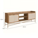 Ver imagem 4 de Rack 2 Portas 183cm Palhinha Pé Metal Oslo Artesano Dourado