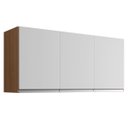 Ver imagem 1 de Armário Aéreo para Cozinha 120 Cm 3 Portas Adriana Amêndoa/branco