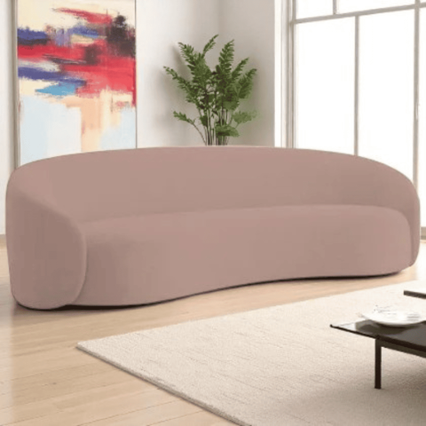 Sofá 3 Lugares Orgânico Luxo Recepção Sala de Estar e Tv Amore 200cm Linho Rose- Mabe Magazine