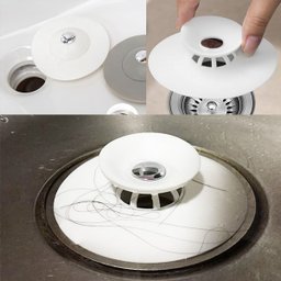 Tampa De Ralo Pia Universal de Silicone Filtro Branco - 1