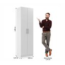 Ver imagem 3 de Armário Multiuso Milão 2 Portas e 4 Prateleiras - Branco Branco