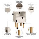 Ver imagem 5 de Mesa de Cabeceira Luara 1 Gaveta MDF-MDP Moderno Off White Mpozenato