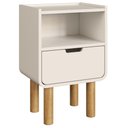 Ver imagem 6 de Mesa de Cabeceira Luara 1 Gaveta MDF-MDP Moderno Off White Mpozenato