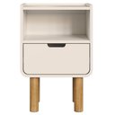 Ver imagem 4 de Mesa de Cabeceira Luara 1 Gaveta MDF-MDP Moderno Off White Mpozenato