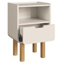 Ver imagem 2 de Mesa de Cabeceira Luara 1 Gaveta MDF-MDP Moderno Off White Mpozenato
