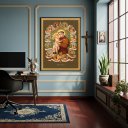 Ver imagem 2 de Quadro Santo Antônio de Pádua e Cenas de Milagres - 70x50cm:moldura Branca