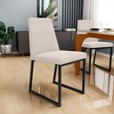 Ver imagem 3 de Kit 02 Cadeiras Para Sala De Jantar Base Aço Industrial Preto Dafne L02 Suede Bege - Lyam Decor