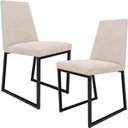 Ver imagem 1 de Kit 02 Cadeiras Para Sala De Jantar Base Aço Industrial Preto Dafne L02 Suede Bege - Lyam Decor