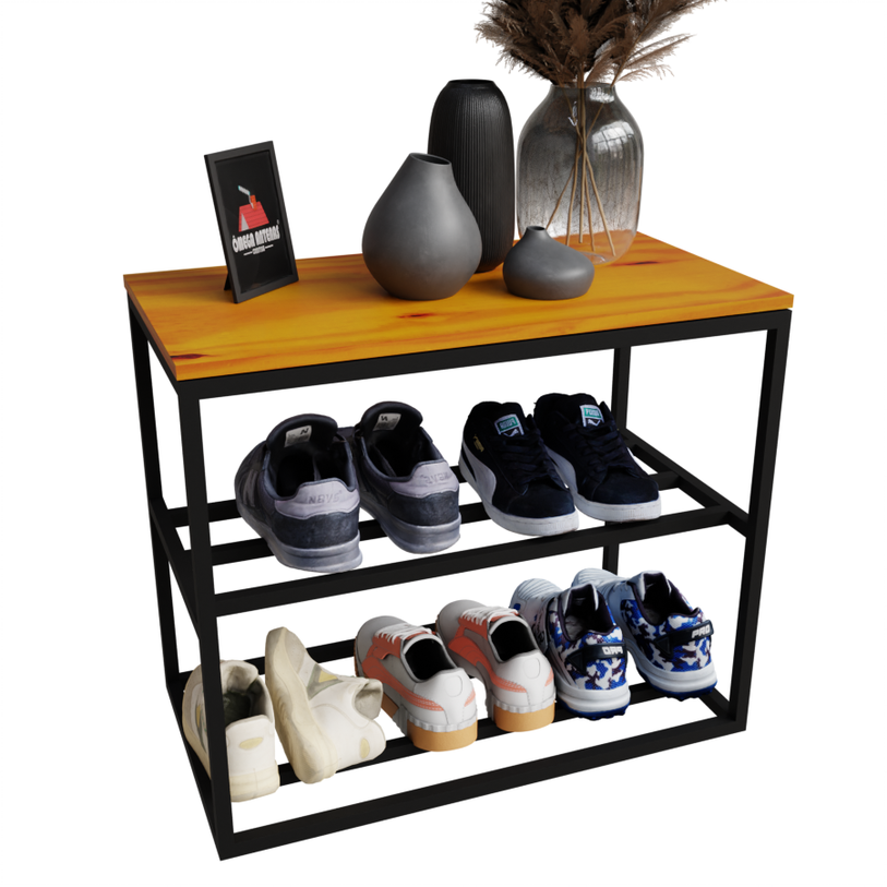 Banco Sapateira Industrial para Organização e Praticidade 30x60cm