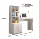 Ver imagem 3 de Escrivaninha Cristal 2 Gavetas 4 Nichos Branco - Peternella Móveis