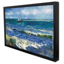 Ver imagem 2 de Quadro Decorativo Caixa Barcos de Pesca no Mar - Van Gogh TaColado Moldura Caixa Alta 4,5cm Madeira