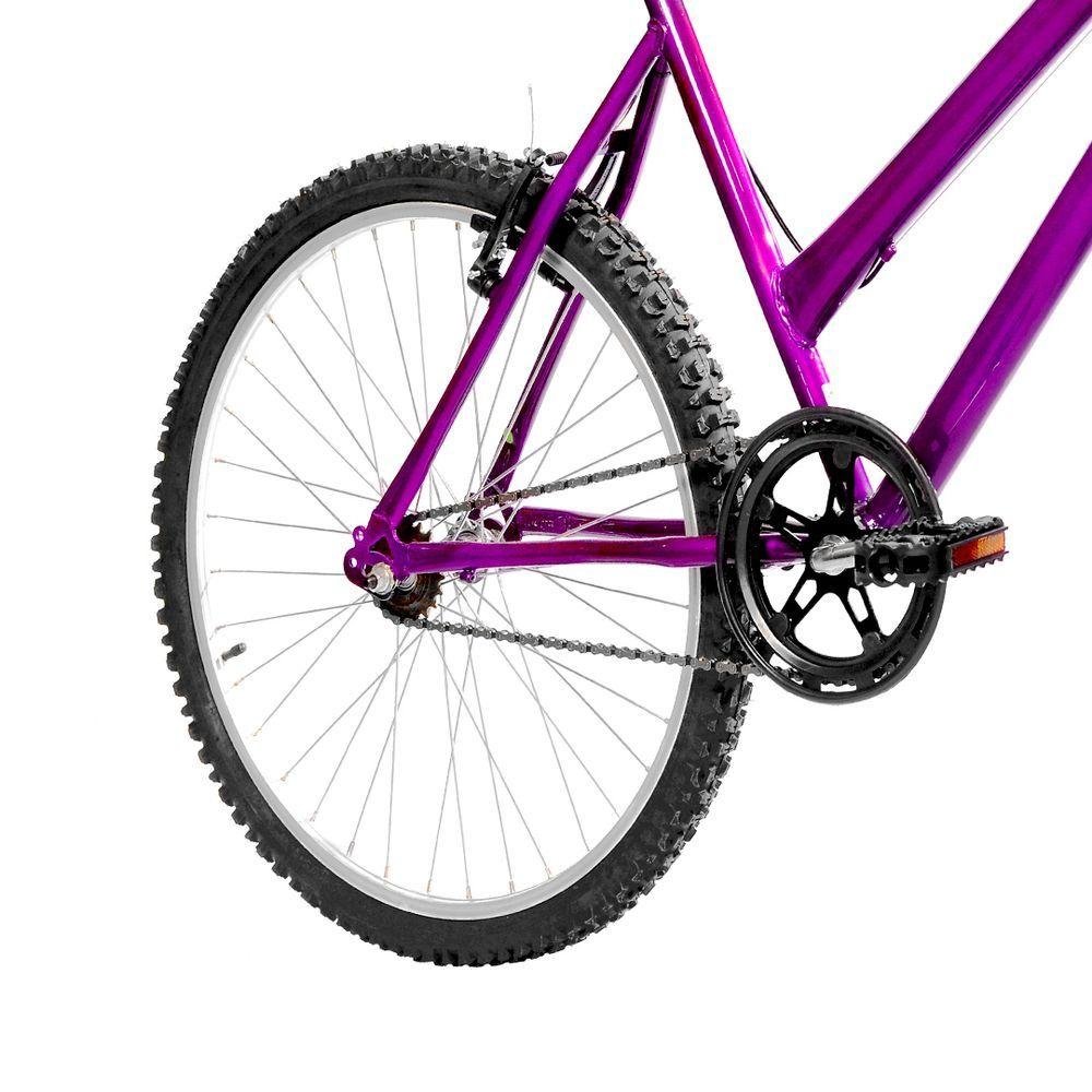 Bicicleta Feminina Aro 26 Mtb Alumínio Natural Cor Violeta - 4