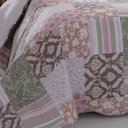 Ver imagem 3 de Colcha Patchwork Queen Size Dupla Face C/ Porta Travesseiro Lucca 5 Rozac