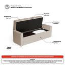 Ver imagem 7 de Cabeceira e Calçadeira Báu King Size Atena 195cm Capitonê Suede Bege Claro - Desk Design