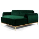 Ver imagem 6 de Sofá 230cm 4 Lugares Chaise Direito Pés Gold Verde Musgo