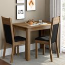 Ver imagem 1 de Conjunto Sala de Jantar Madesa Lola Mesa Tampo de Madeira com 2 Cadeiras Rustic/Preto/Sintético Pret