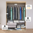 Ver imagem 4 de Guarda Roupa Solteiro Roma 2 Portas Corre 2gav C/ Esp Teka Madrid