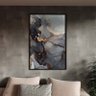 Quadro Decorativo Tela Canvas Abstrato Gray Smoke com Moldura Preto - 150x80 Cm - 1