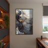 Quadro Decorativo Tela Canvas Abstrato Gray Smoke com Moldura Preto - 150x80 Cm - 3