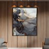 Quadro Decorativo Tela Canvas Abstrato Gray Smoke com Moldura Preto - 150x80 Cm - 2