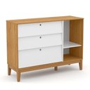 Ver imagem 2 de Cômoda Infantil Unique com Porta e 3 Gavetas Freijó/Branco Soft/Eco Wood - Matic Móveis