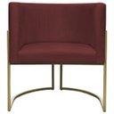 Ver imagem 5 de Poltrona Decorativa para Sala de Estar Recepção Luna Suede Base Ferro Champagne