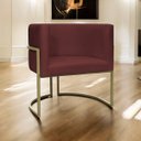 Ver imagem 2 de Poltrona Decorativa para Sala de Estar Recepção Luna Suede Base Ferro Champagne