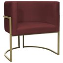 Ver imagem 1 de Poltrona Decorativa para Sala de Estar Recepção Luna Suede Base Ferro Champagne