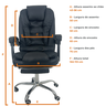 Cadeira de Escritório Presidente Soft Ergonômica Apoio para Pés - Preto - 1 - 8